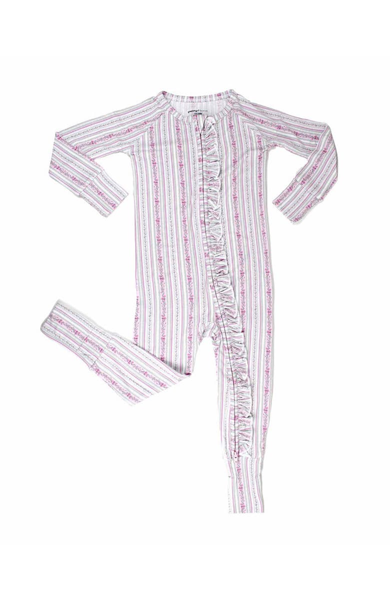 Lev Baby Victorian Floral Ruffled Convertible Romper, Main, color, White