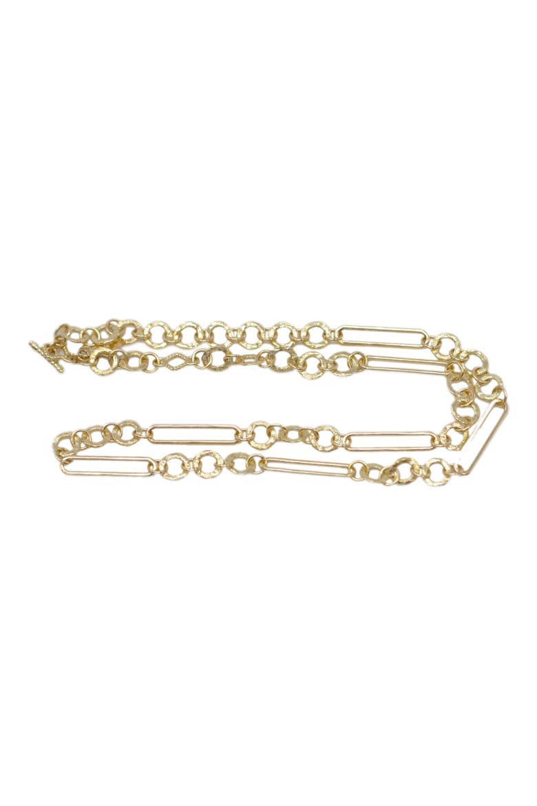 Sueno Paper Clip Chain Necklace, Alternate, color, GOLD