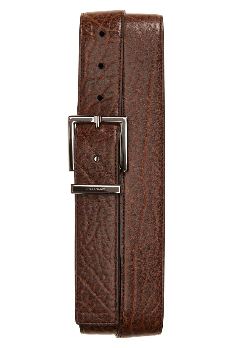 Sized Leather Belt, Main, color, NATURALE/ NERO