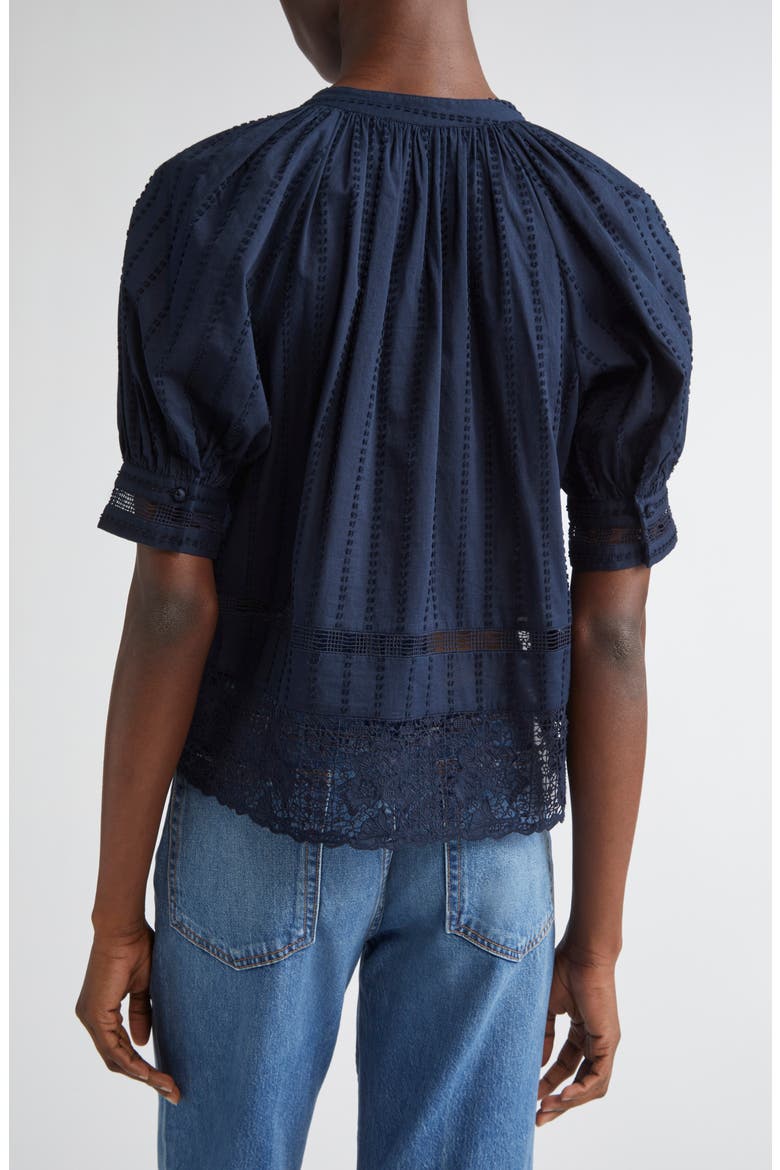 Faye Puff Sleeve Top, Alternate, color, MIDNIGHT