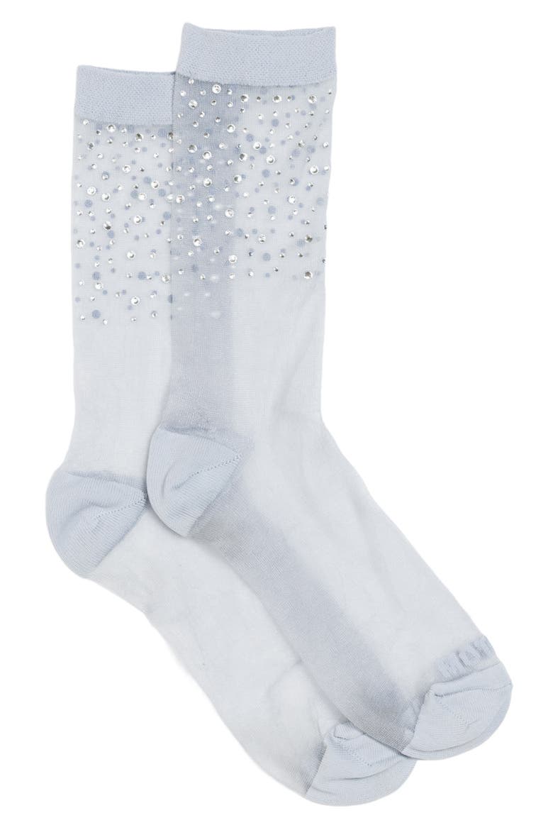 The Half-Step Crystal Embellished Crew Socks, Alternate, color, SPARKS