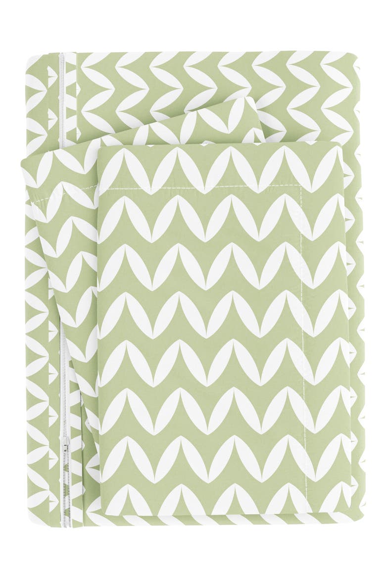 IENJOY HOME Premium Ultra Soft 3-Piece Puffed Chevron Print Duvet Cover Set, Alternate, color, SAGE
