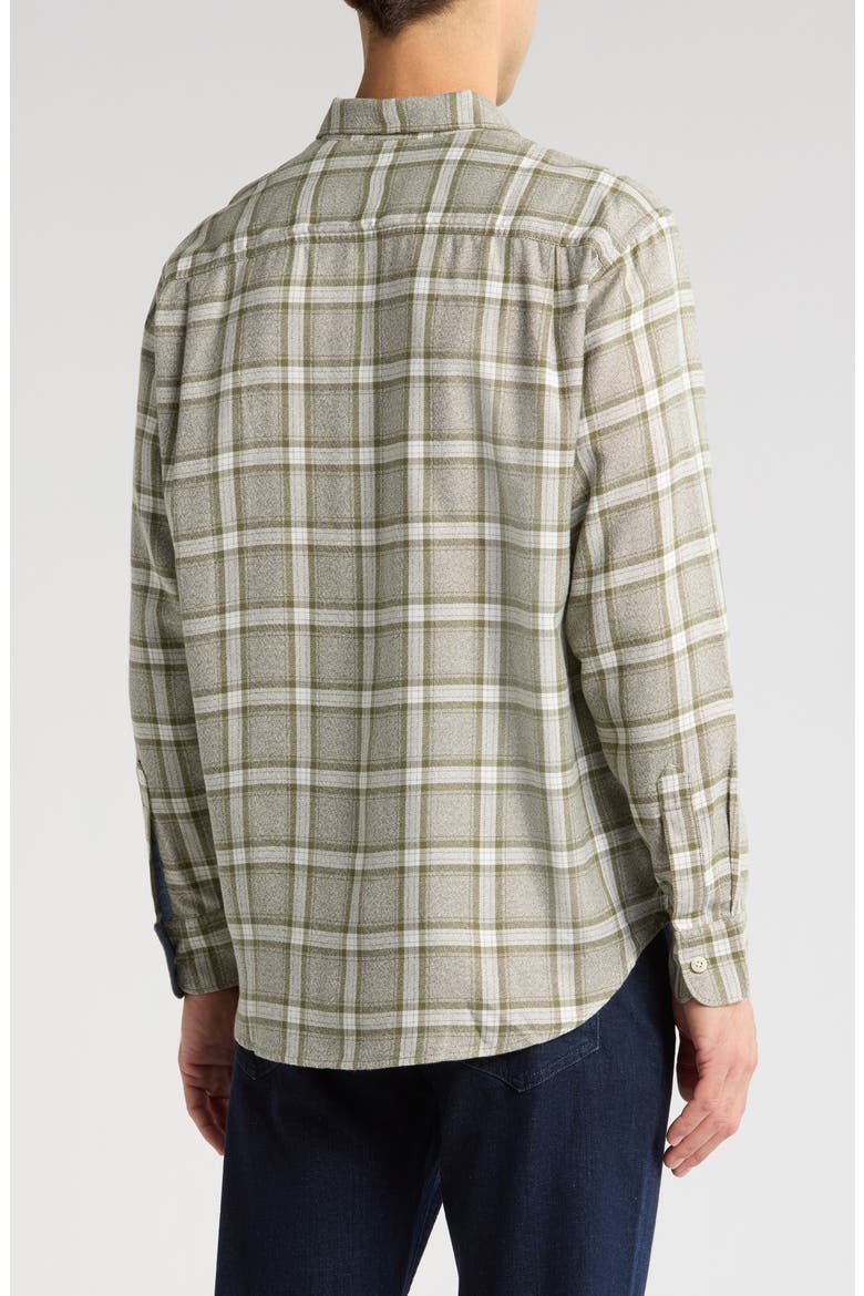 Beach Comber Plaid Twill Sport Shirt, Alternate, color, TEA LEAF