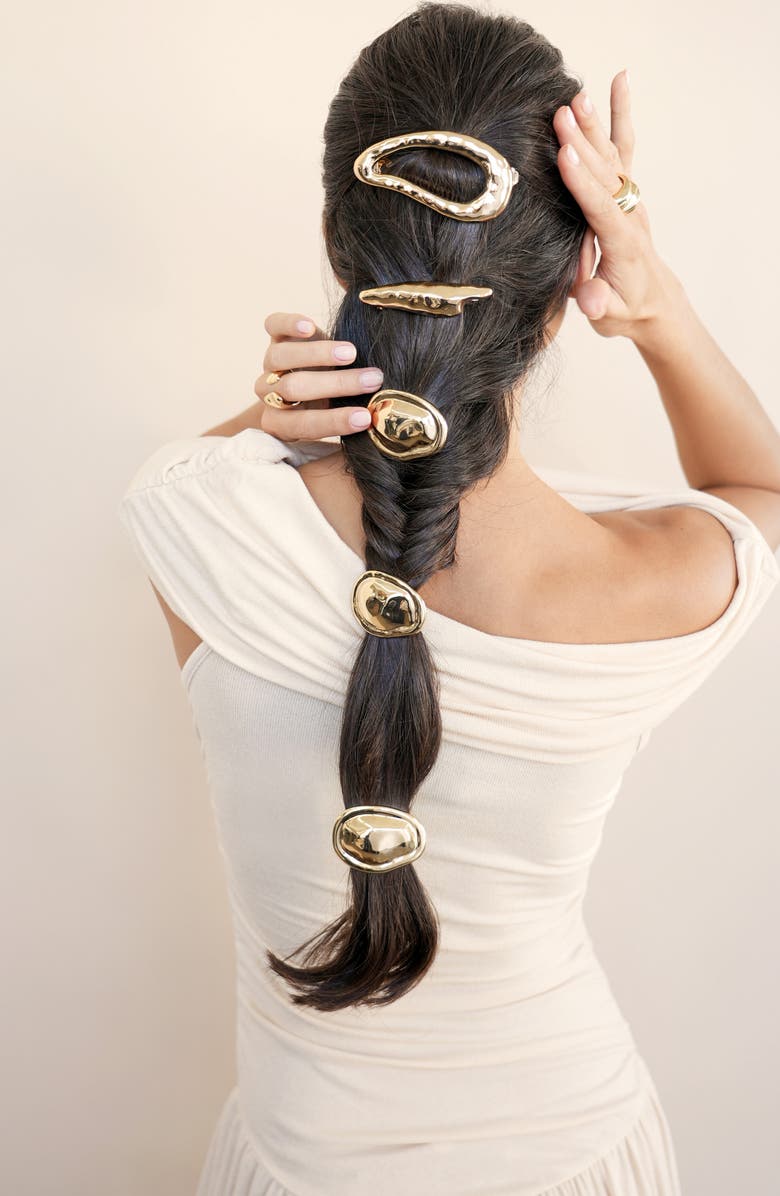 Ettika Noble Nugget Ponytail Holder, Alternate, color, Gold