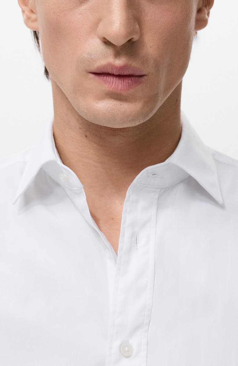 MANGO Solid Regular Fit Button-Up Shirt, Alternate, color, White