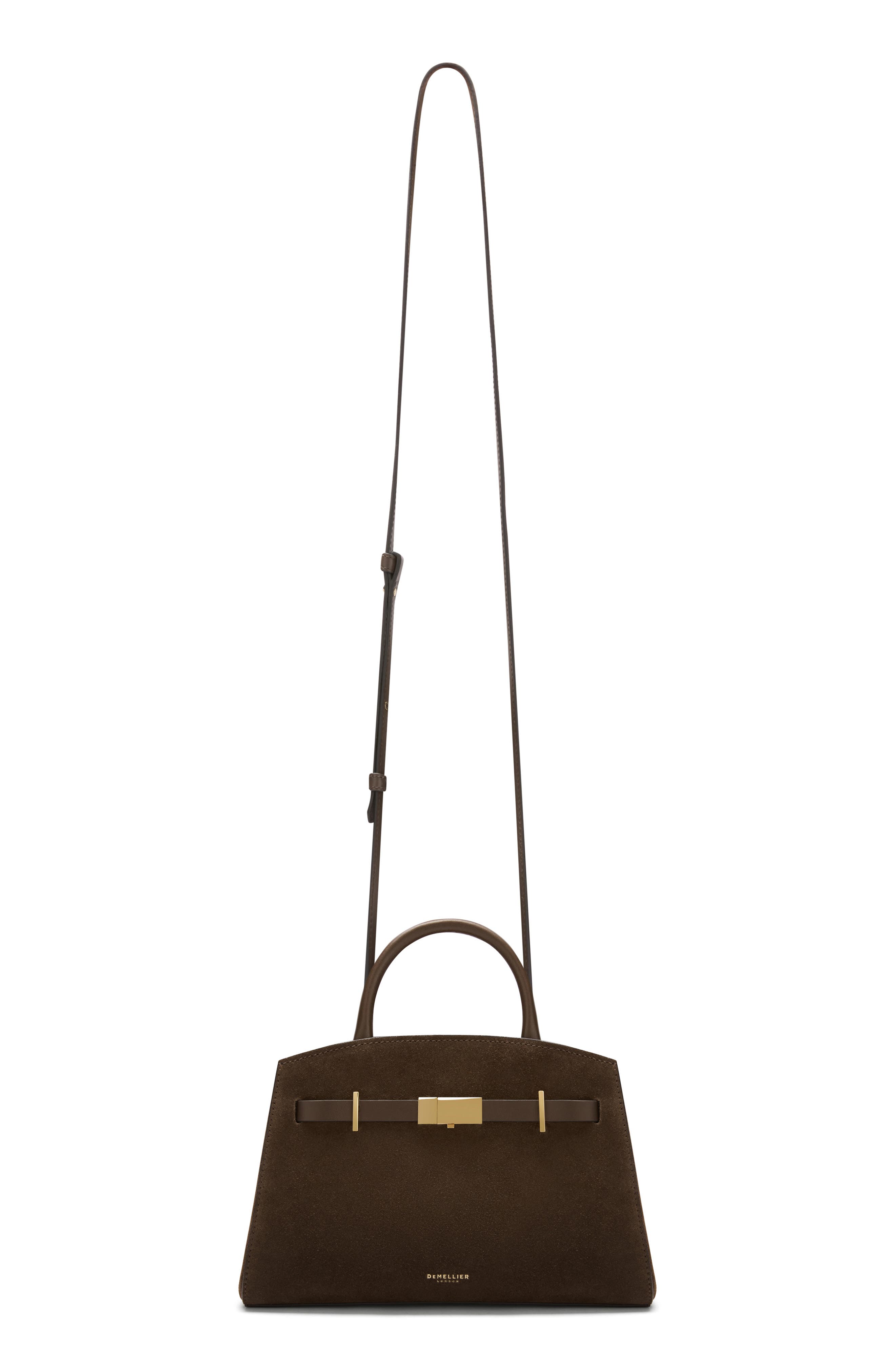 The Small Hudson Leather Suede Bag, Alternate, color, MOCHA