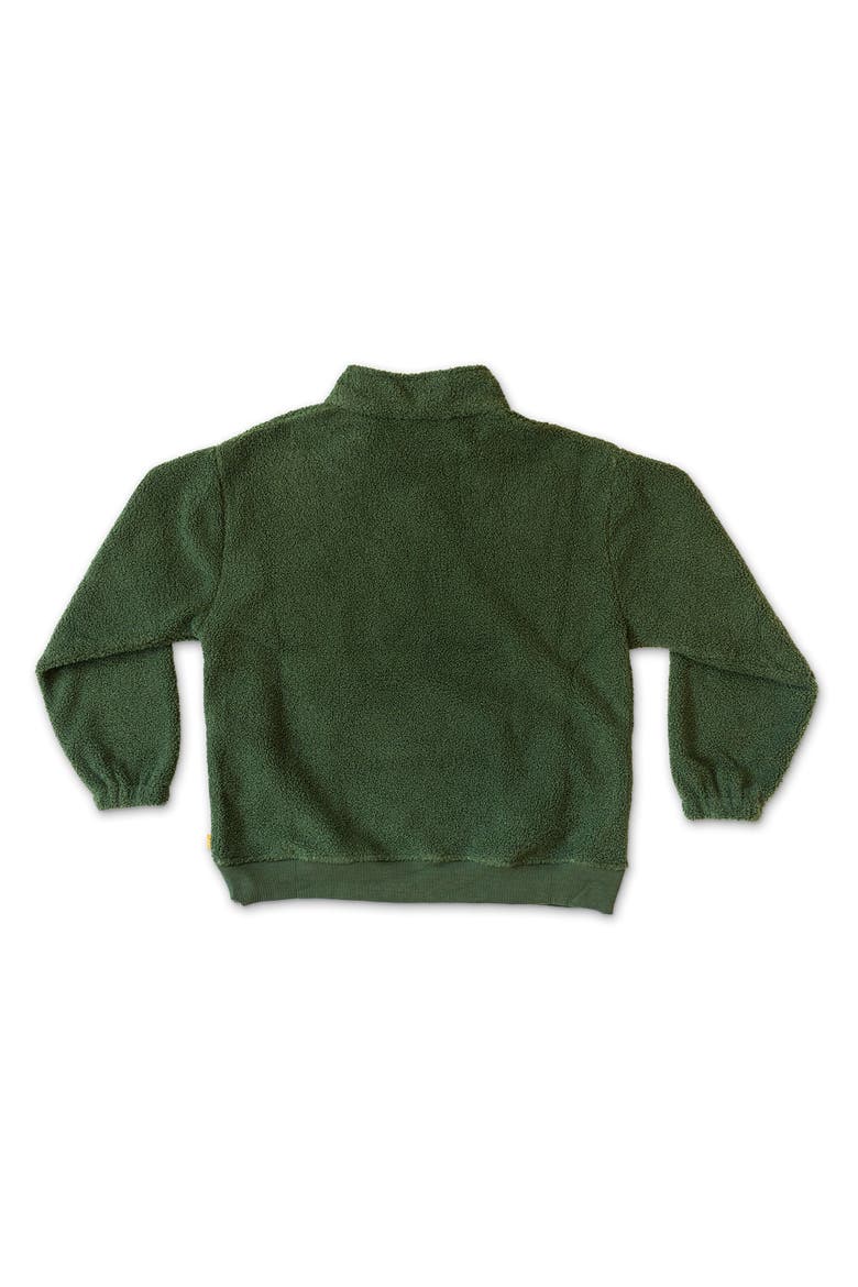 Goumi Adult Faux Shearling Organic Zip Pullover, Alternate, color, Spruce