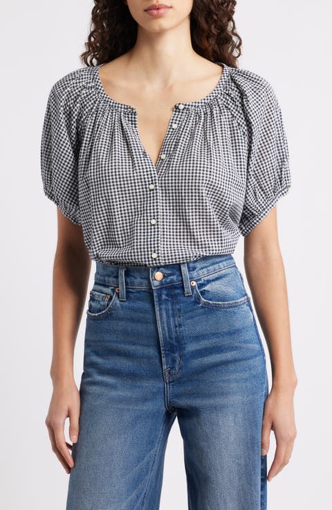 June Gingham Check Organic Cotton Top