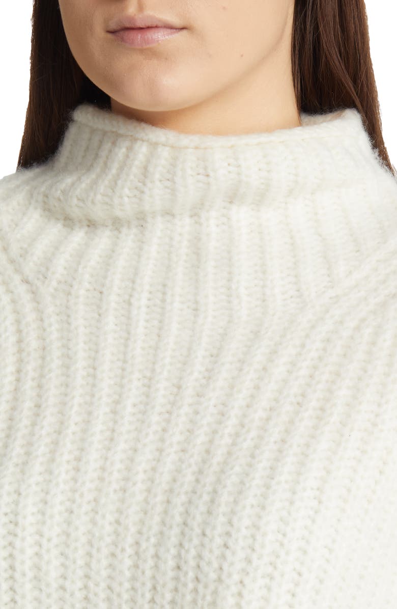 Madewell Loretto Funnel Neck Sweater, Alternate, color, Antique Cream
