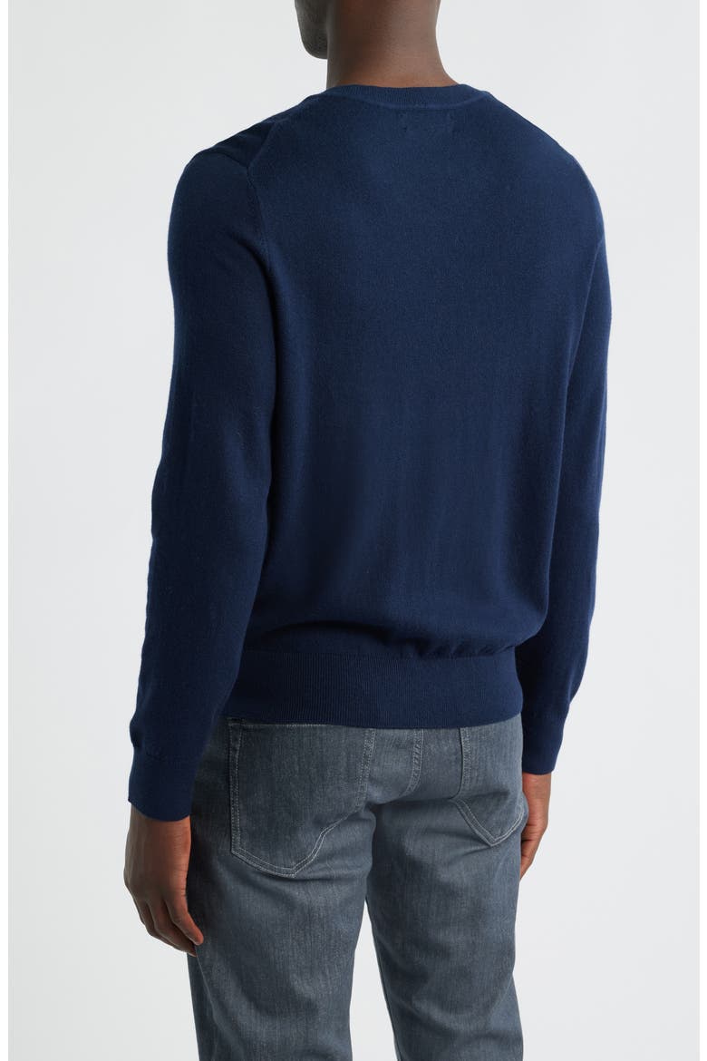 Cotton & Cashmere V-Neck Sweater, Alternate, color, NAVY NIGHT