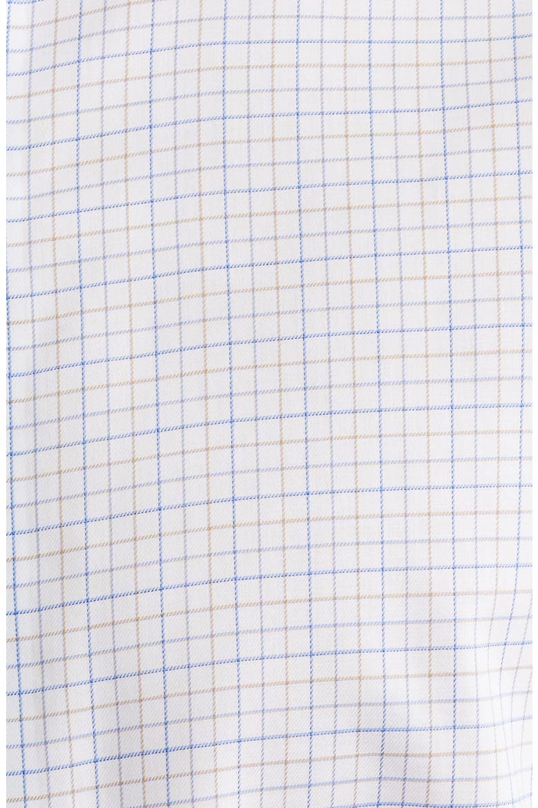 Trim Fit Tattersall Check Cotton Twill Dress Shirt, Alternate, color, WHITE