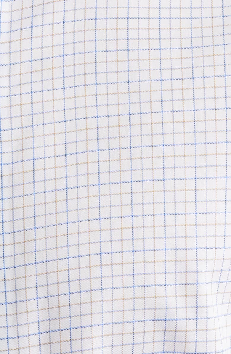 Lorenzo Uomo Trim Fit Tattersall Check Cotton Twill Dress Shirt, Alternate, color, White