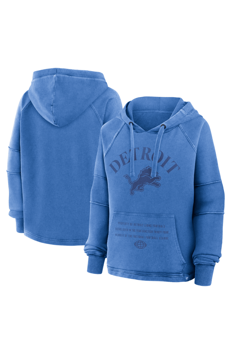 FANATICS Women's Fanatics Blue Detroit Lions Oversized Raglan Gridiron Hoodie, Main, color, Blue