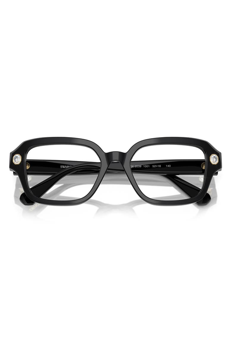 Swarovski 52mm Pillow Optical Glasses, Alternate, color, Black