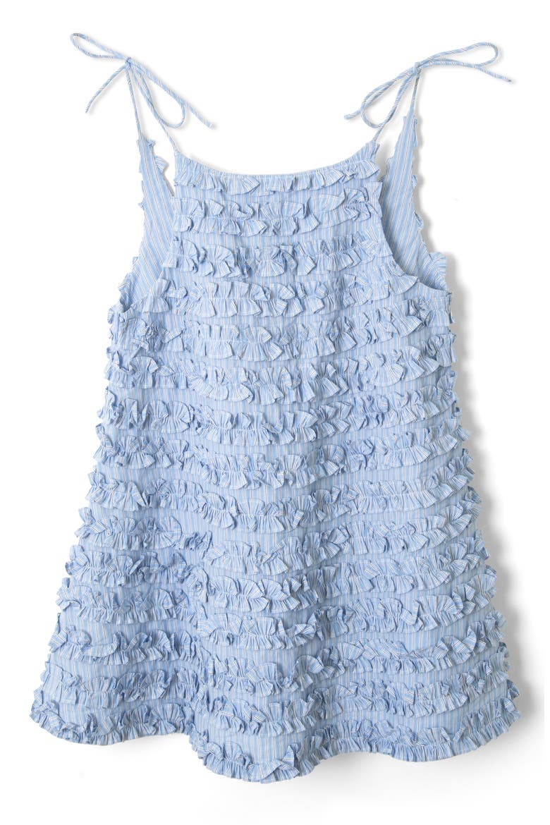 Leili Ruffle Sleeveless Minidress, Alternate, color, MINI BUSINESS STRIPE