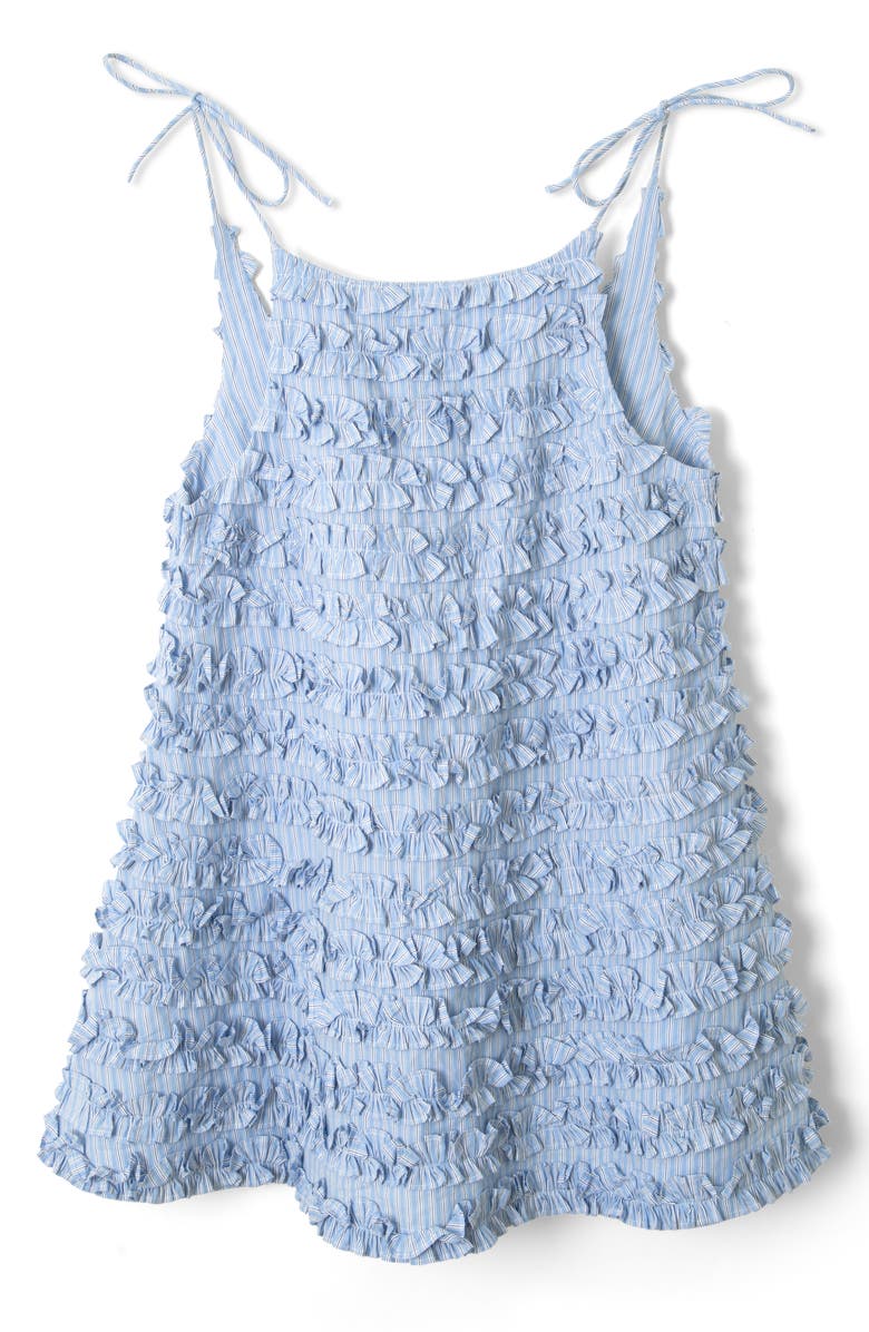 Damson Madder Leili Ruffle Sleeveless Minidress, Alternate, color, Mini Business Stripe