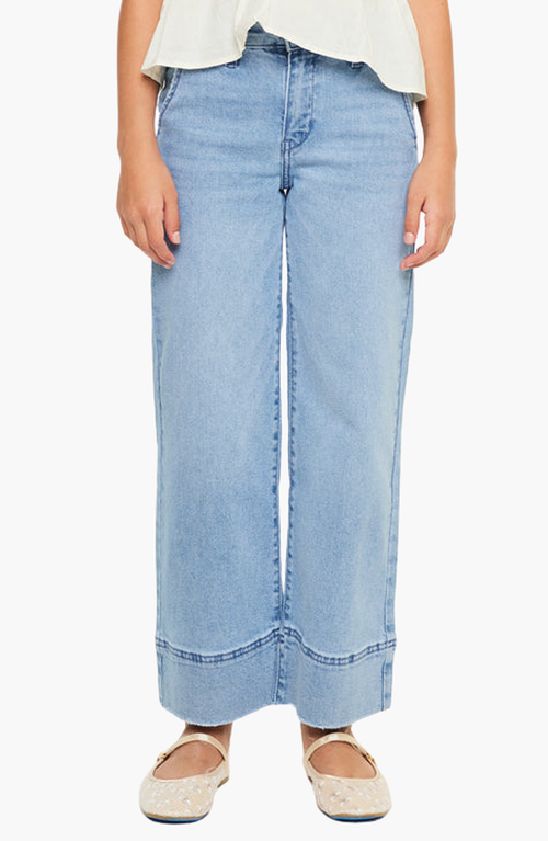 Kancan Darla High Rise Cropped Wide Jeans In Blue