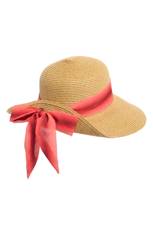 Nine West Classic Flip Up Bow Floppy Hat In Heather Tan