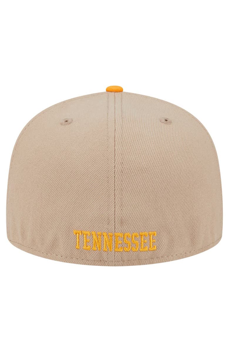 New Era Men's New Era Khaki Tennessee Volunteers Throwback Two-Tone 59FIFTY Fitted Hat, Alternate, color, Khaki