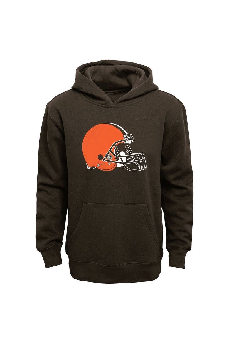 Youth Brown Cleveland Browns Team Logo Pullover Hoodie, Main, color, BROWN
