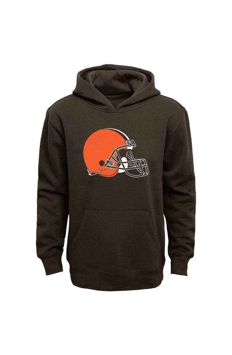 Outerstuff Youth Brown Cleveland Browns Team Logo Pullover Hoodie, Main, color, Brown