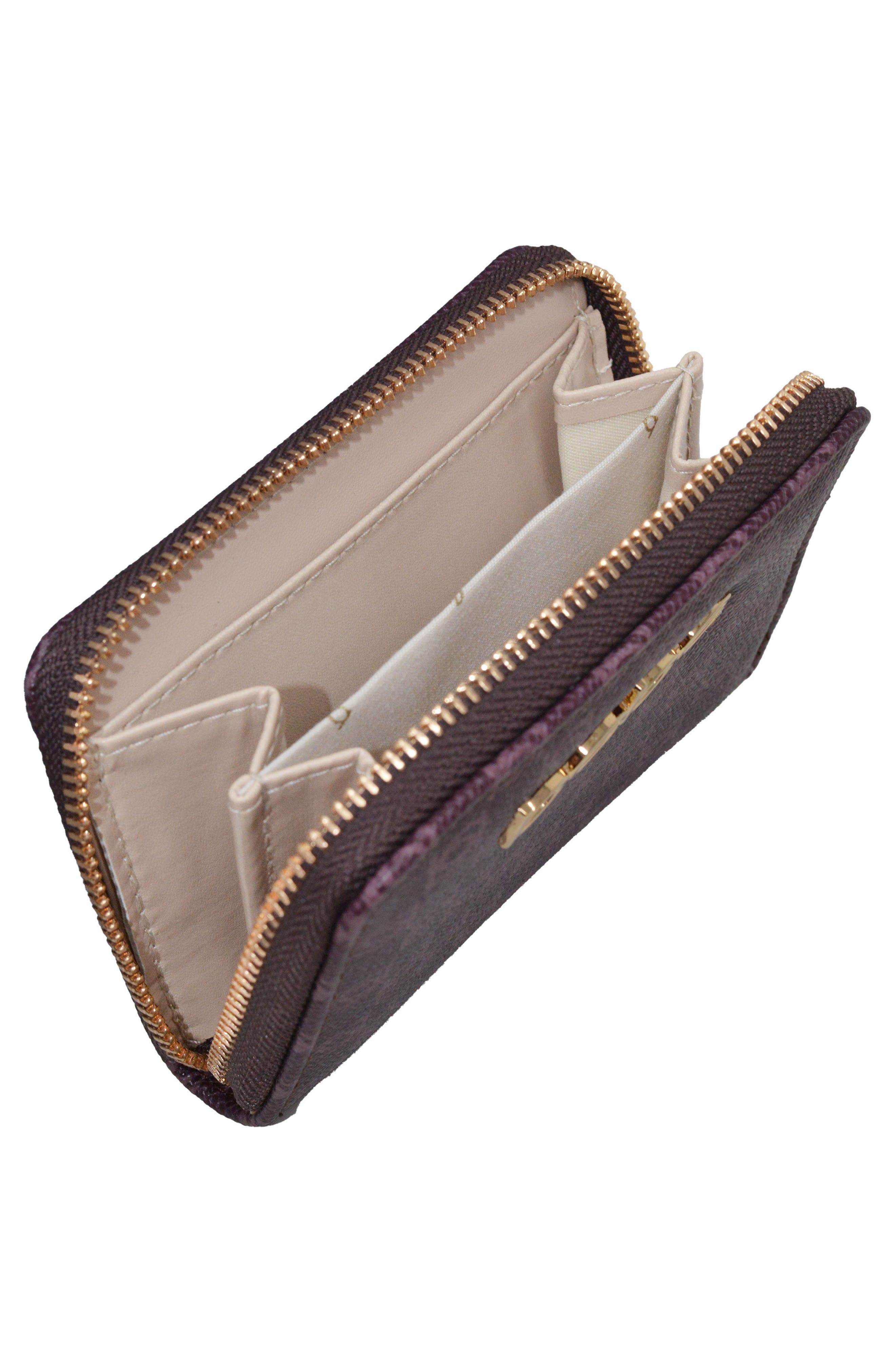 Adela Monogram Crossbody Baguette with Wallet, Alternate, color, BURGUNDY