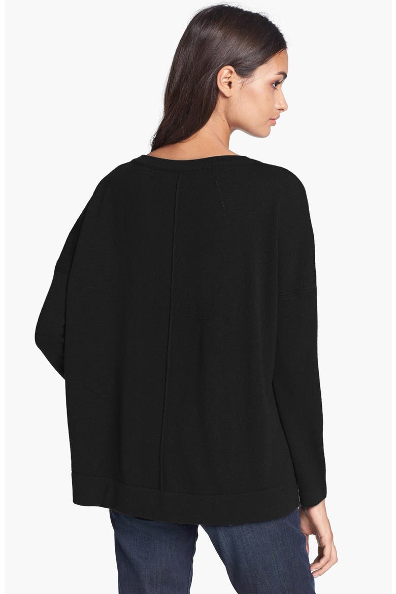 'Noelle' Oversized Sweater, Alternate, color, BLACK