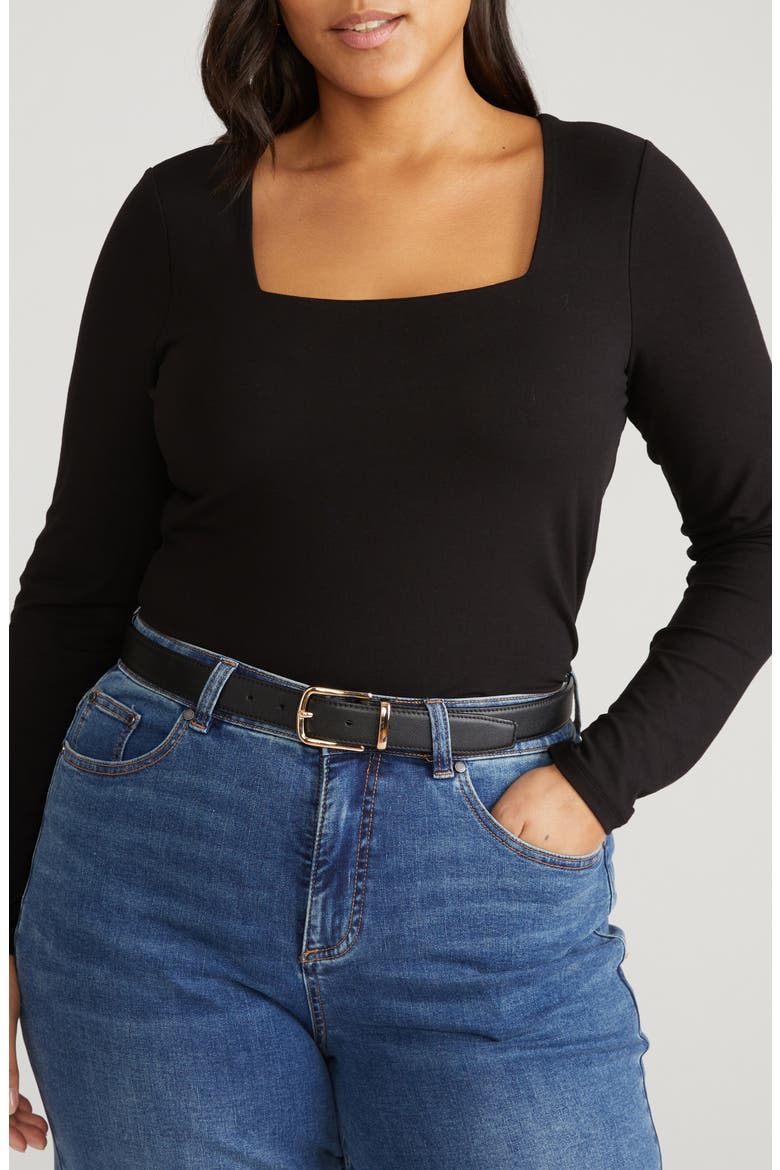 Valentine Liquid Jersey Top, Main, color, BLACK