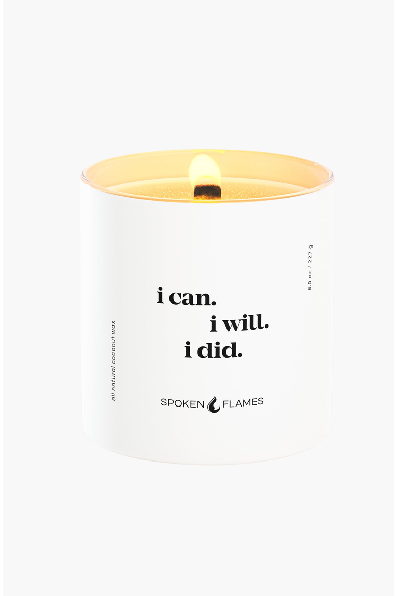 I Can. I Will. I Did. Candle, Main, color, White