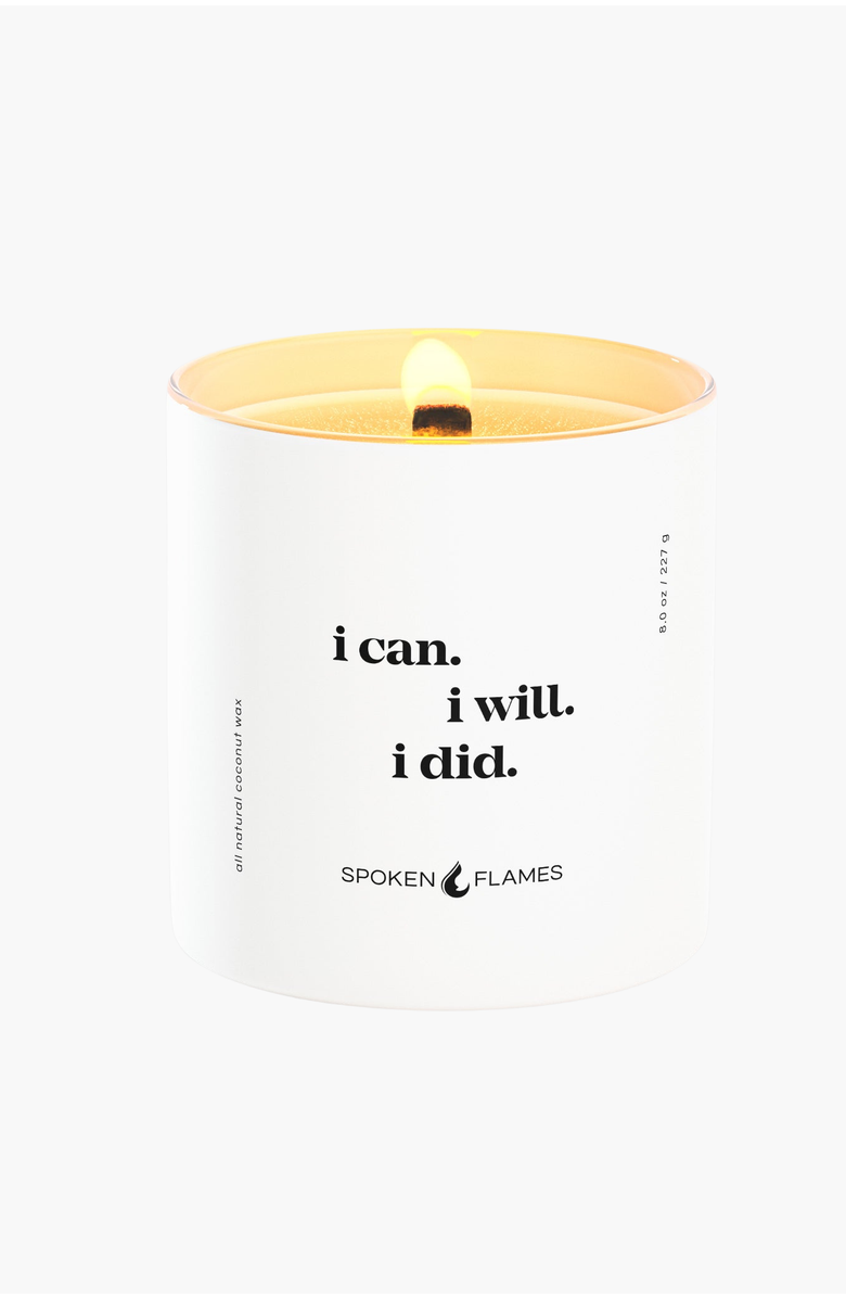 Spoken Flames I Can. I Will. I Did. Candle, Main, color, White