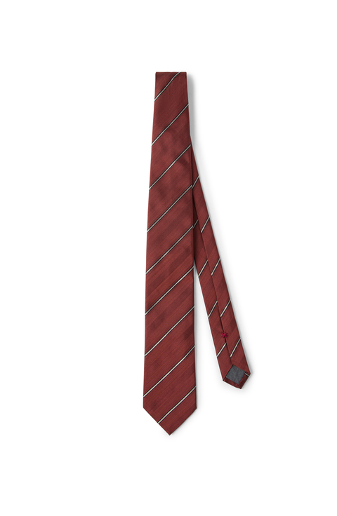Striped silk necktie