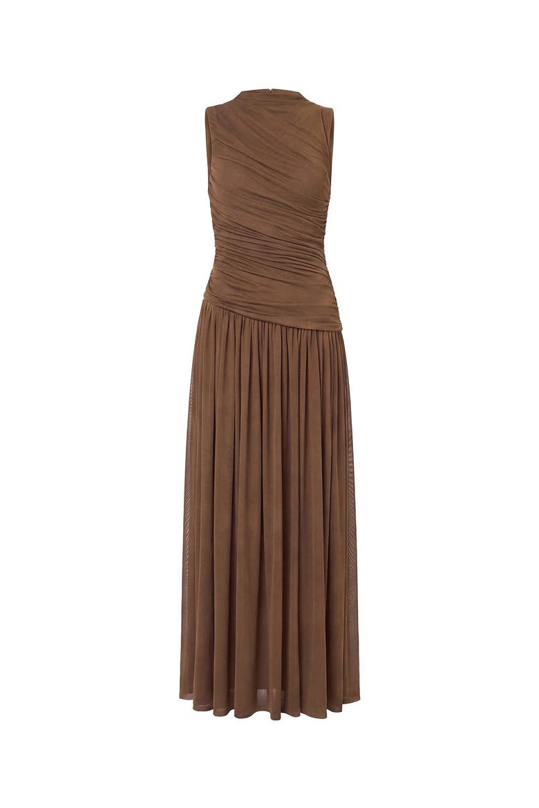 Misha Asym Sleeveless Dress, Alternate, color, Olive