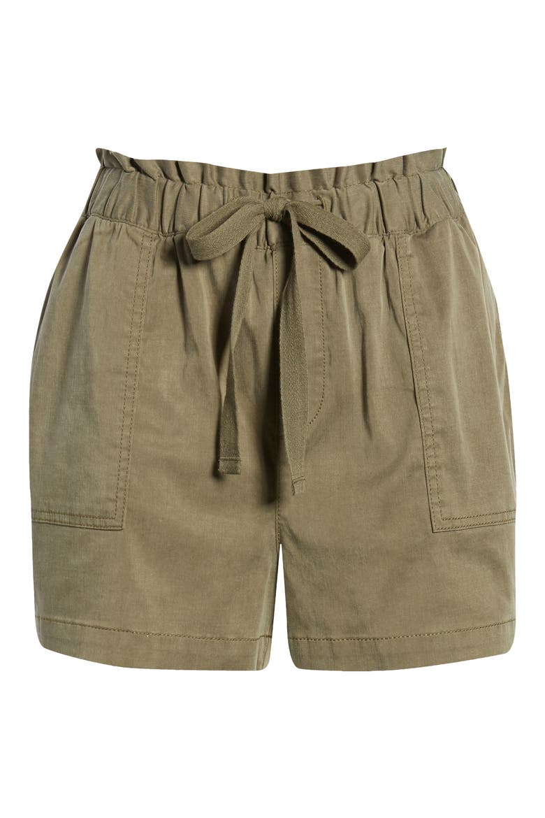 Tie Waist Shorts, Alternate, color, OLIVE SARMA