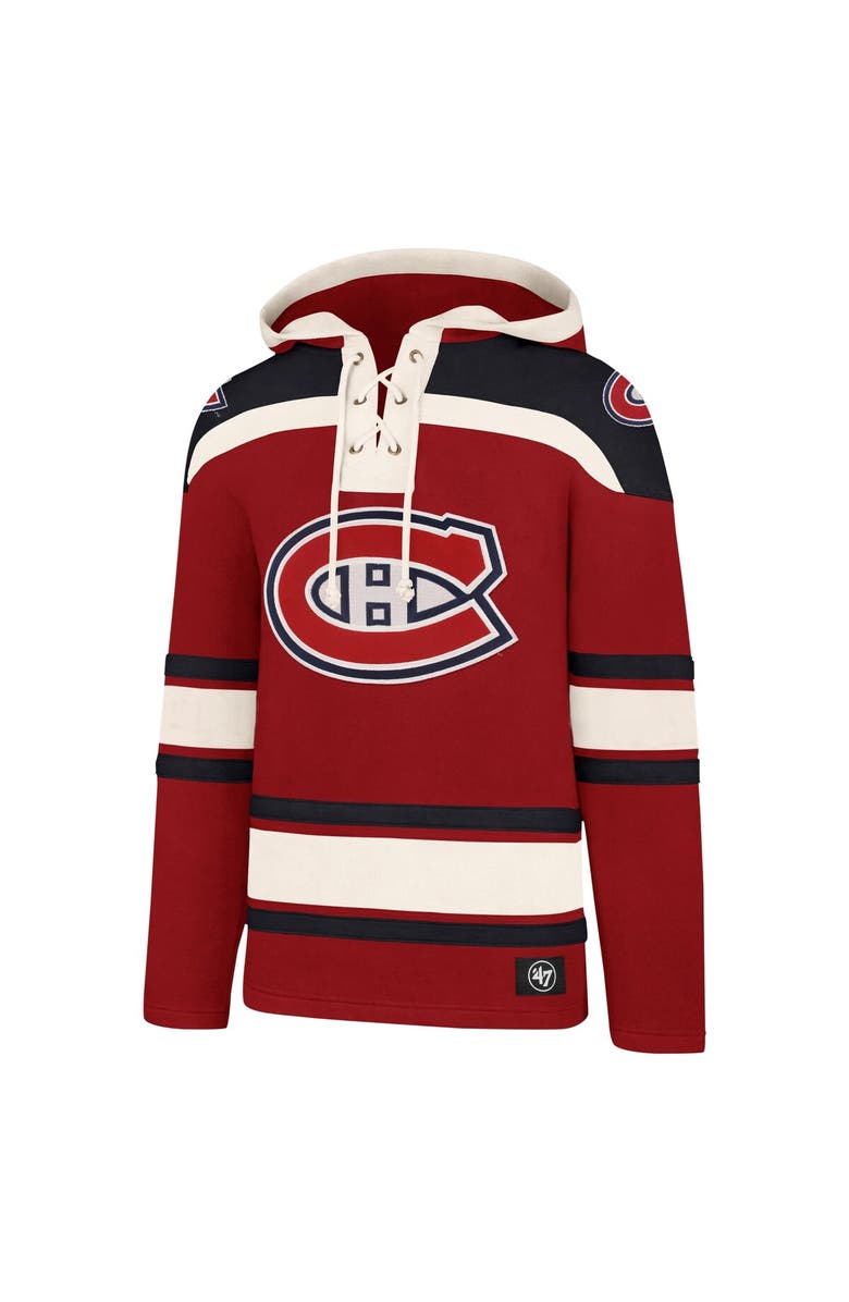 '47 Men's '47 Red Montreal Canadiens Superior Lacer Pullover Hoodie, Alternate, color,