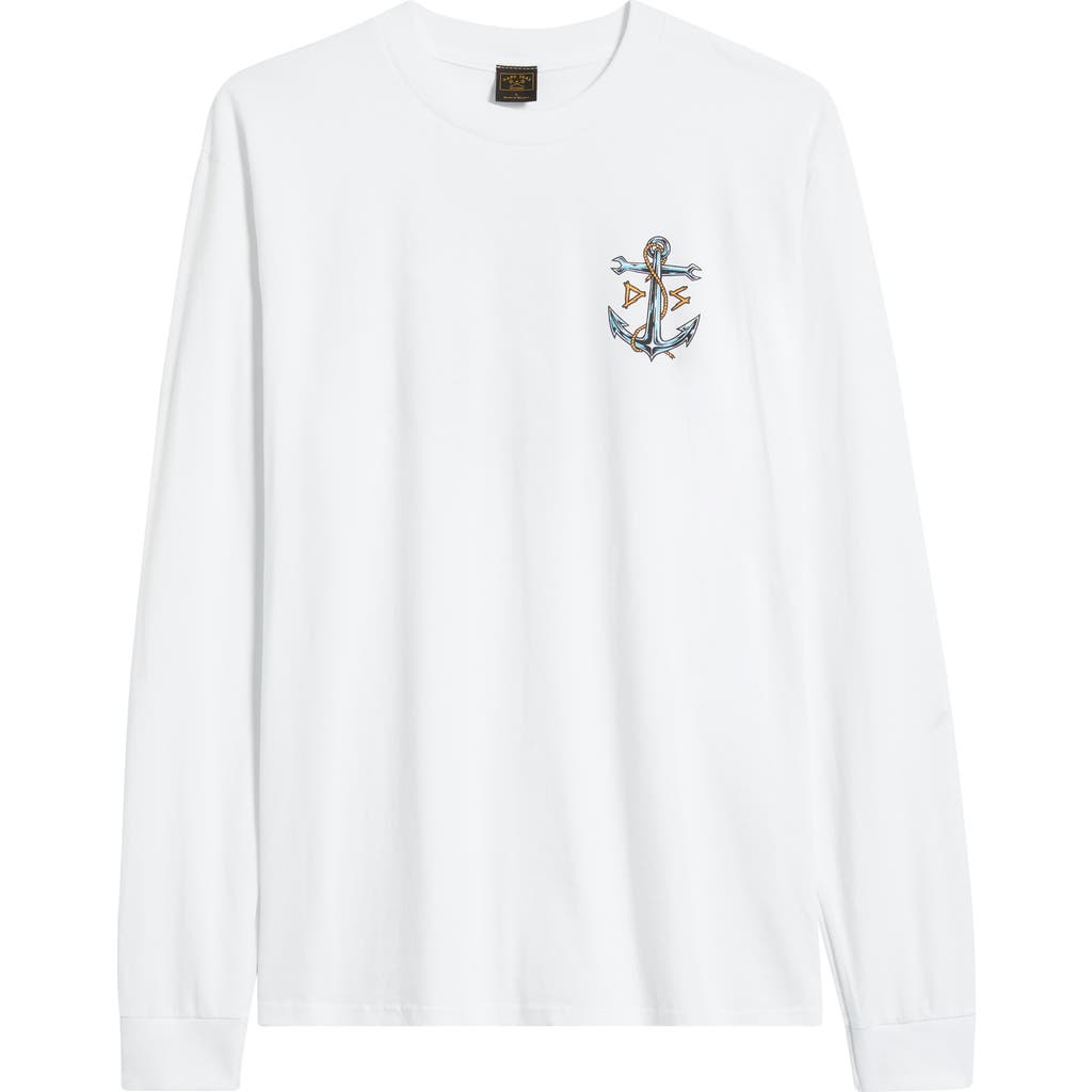 Dark Seas Waterlogged Long Sleeve Graphic T-shirt In White
