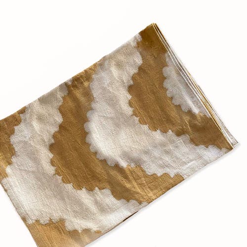 Ichcha Hand-printed Table Runner In Gold