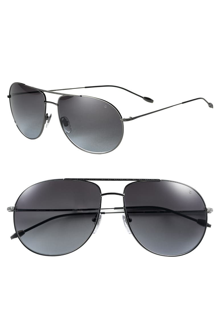 Stainless Steel Aviator Sunglasses, Main, color, GUNMETAL