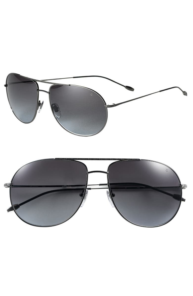 John Varvatos Star USA Stainless Steel Aviator Sunglasses, Main, color, 