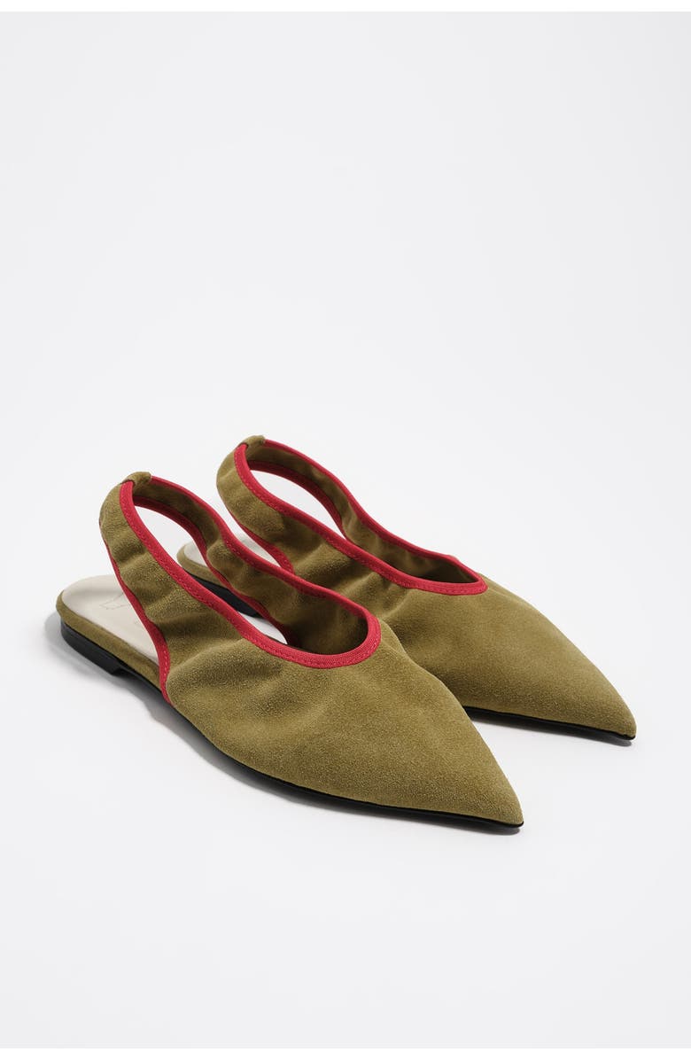 Bimba y Lola Leather Slingback Ballerina, Alternate, color, Khaki