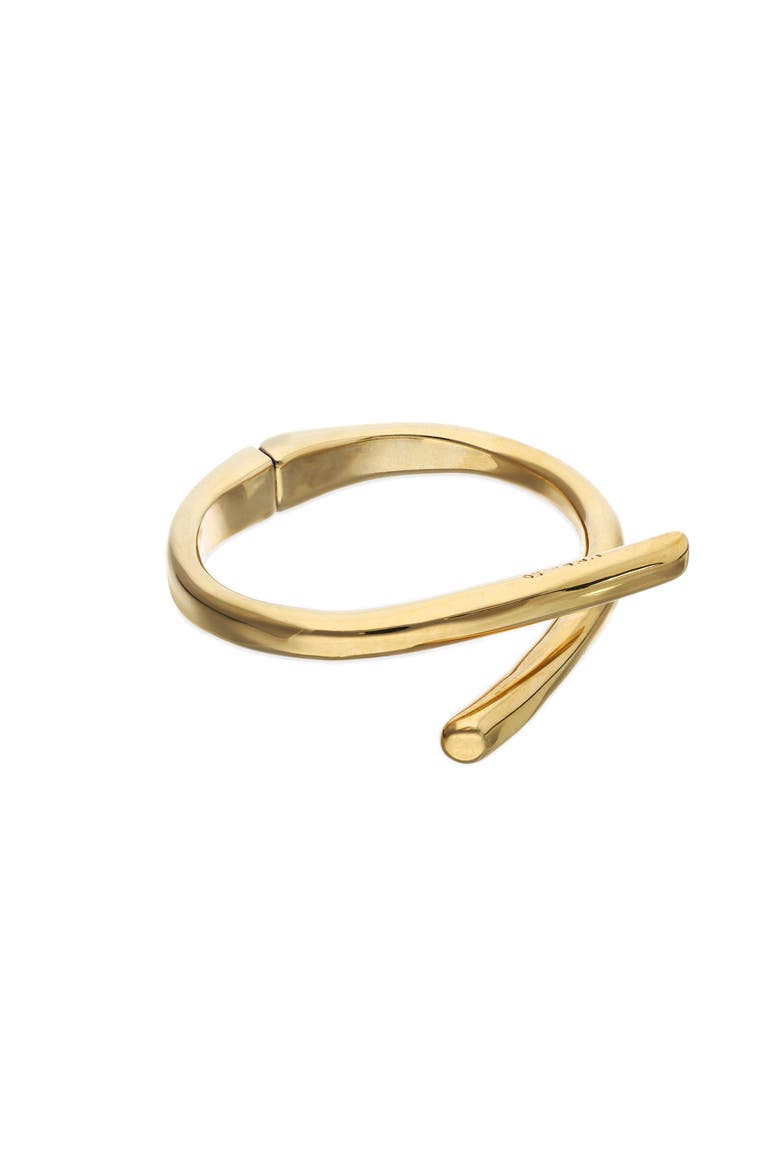 18K Gold-Plated Bracelet In The Shape Of Crossed Tubes, Alternate, color, Gold