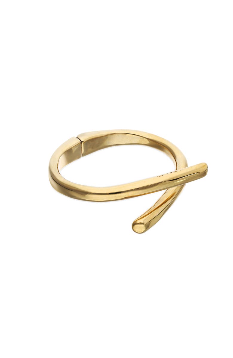 UNODE50 18K Gold-Plated Bracelet In The Shape Of Crossed Tubes, Alternate, color, Gold