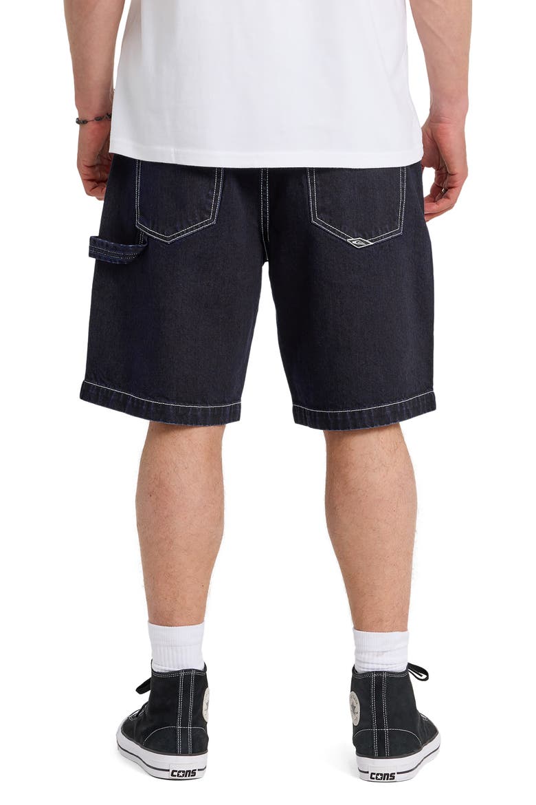 Baggy Fit Cotton Denim Cargo Shorts, Alternate, color, INDIGO RINSE