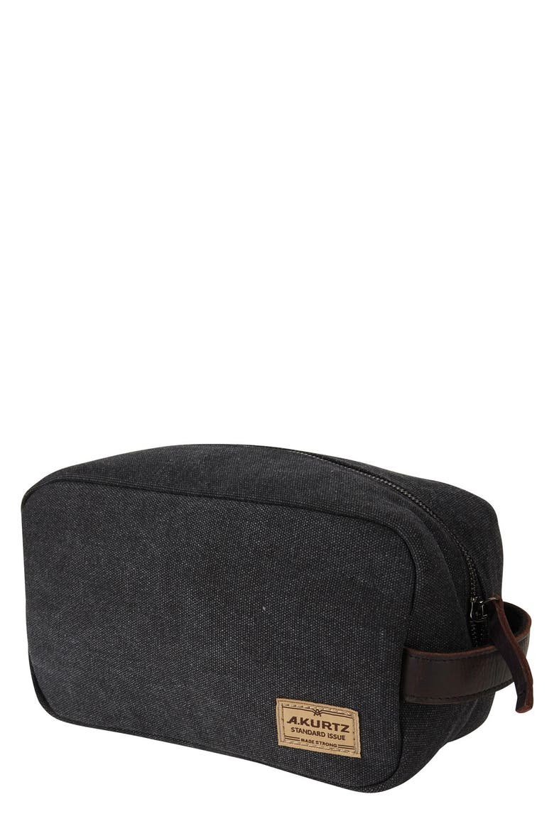 Canvas Dopp Kit, Main, color, BLACK