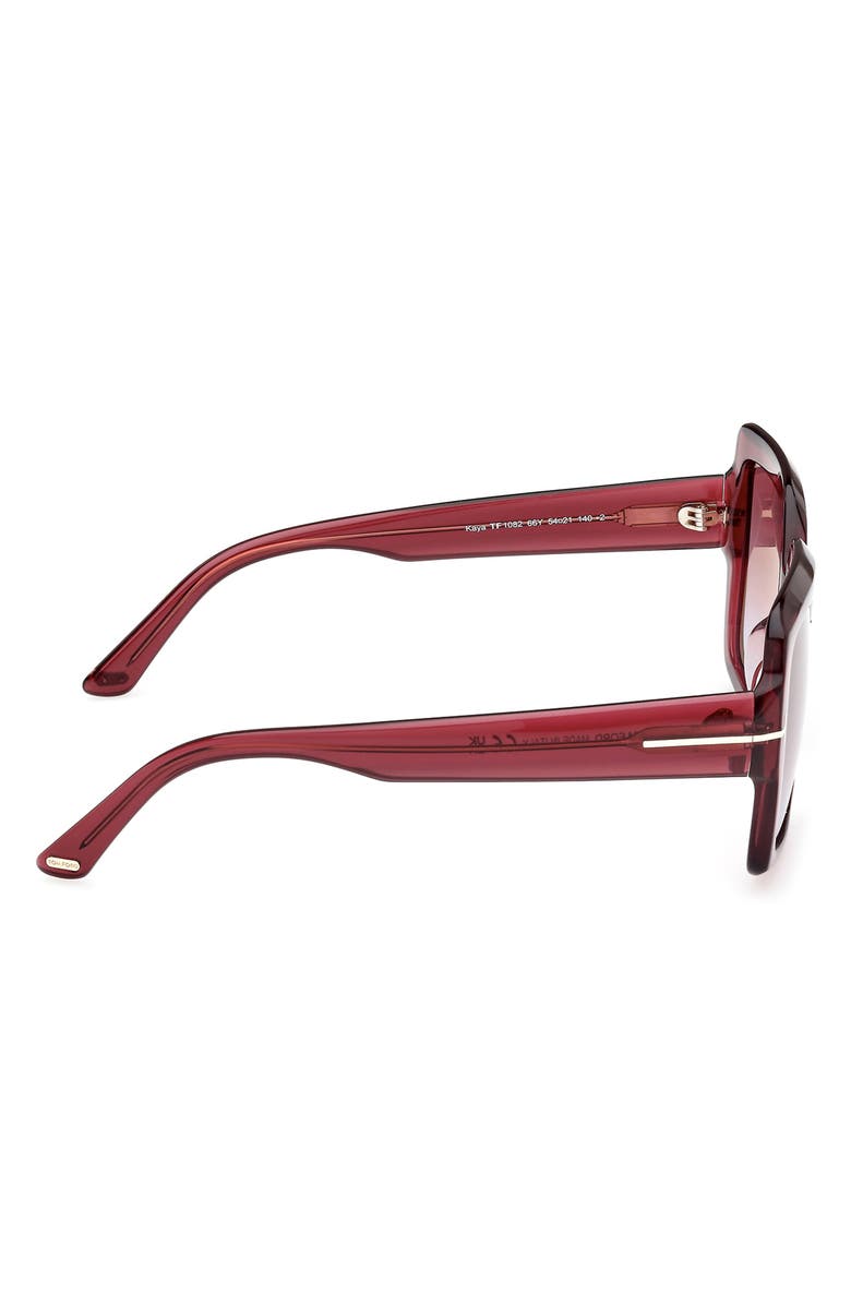 TOM FORD Kaya 54mm Square Sunglasses, Alternate, color, Shiny Wine / Violet