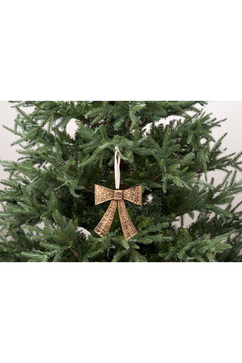 Bow Brass Metal Christmas Tree Ornament, Alternate, color, Gold