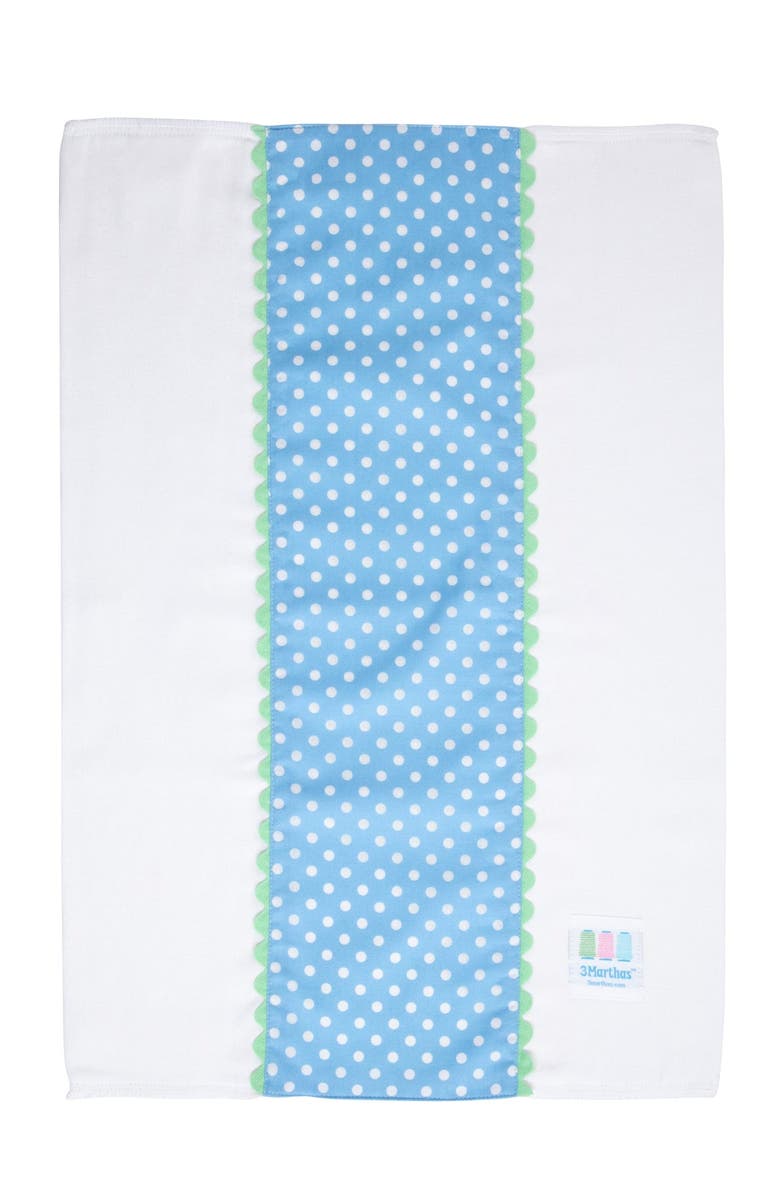 3 Marthas Dot Fancy Fabric Burp Cloth, Alternate, color, Blue Alligator Dot