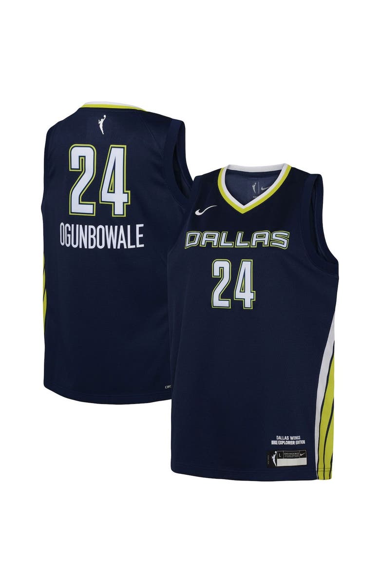 Nike Youth Nike Arike Ogunbowale Navy Dallas Wings 2021 Explorer Edition Victory Player Jersey, Main, color, Navy