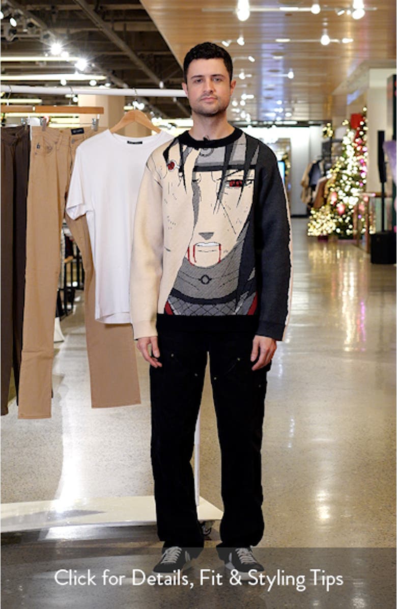 Mangekyo Meltdown Jacquard Graphic Crewneck Sweater, sales video thumbnail