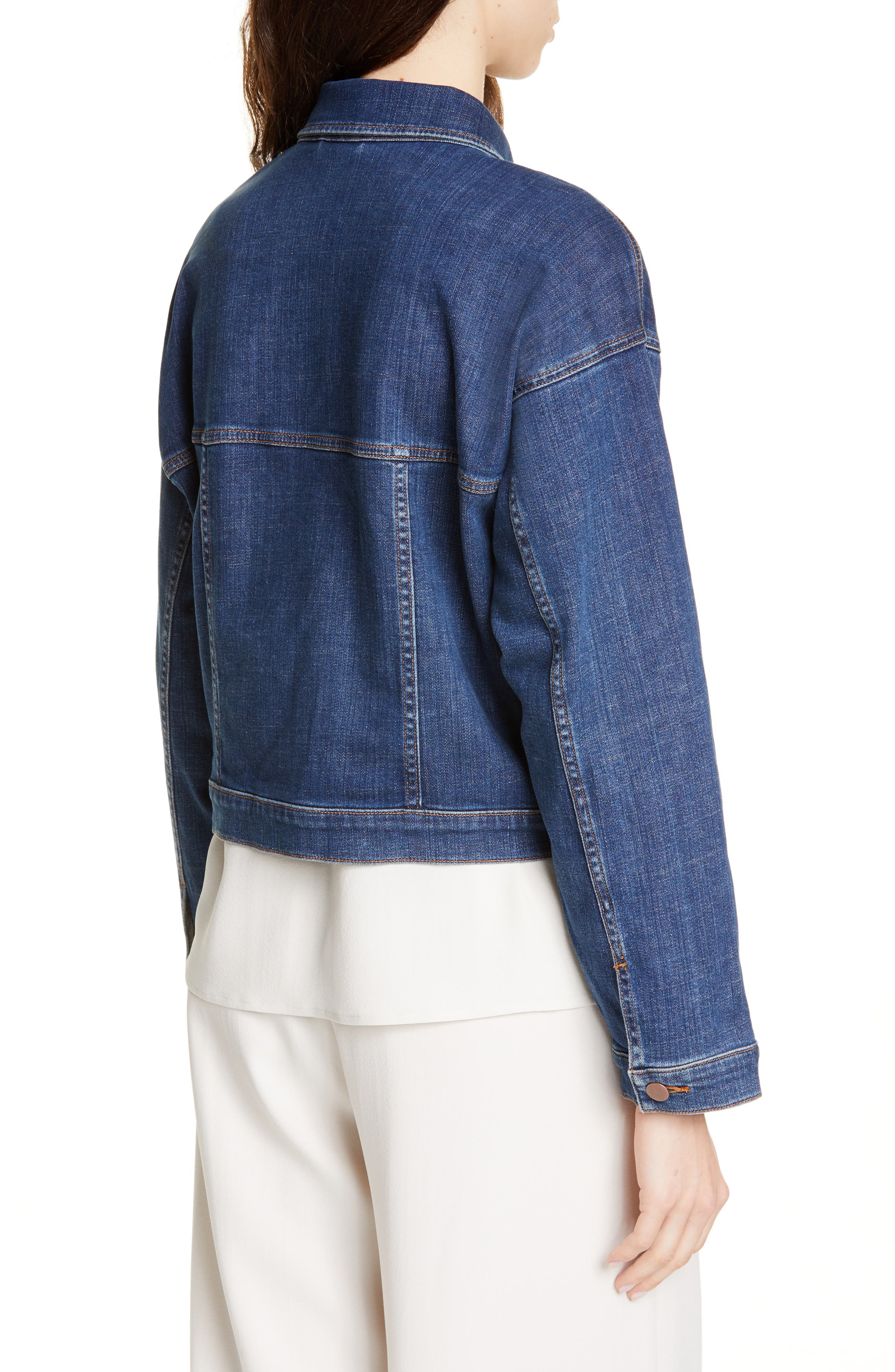 Crop Stretch Denim Jacket - image 2
