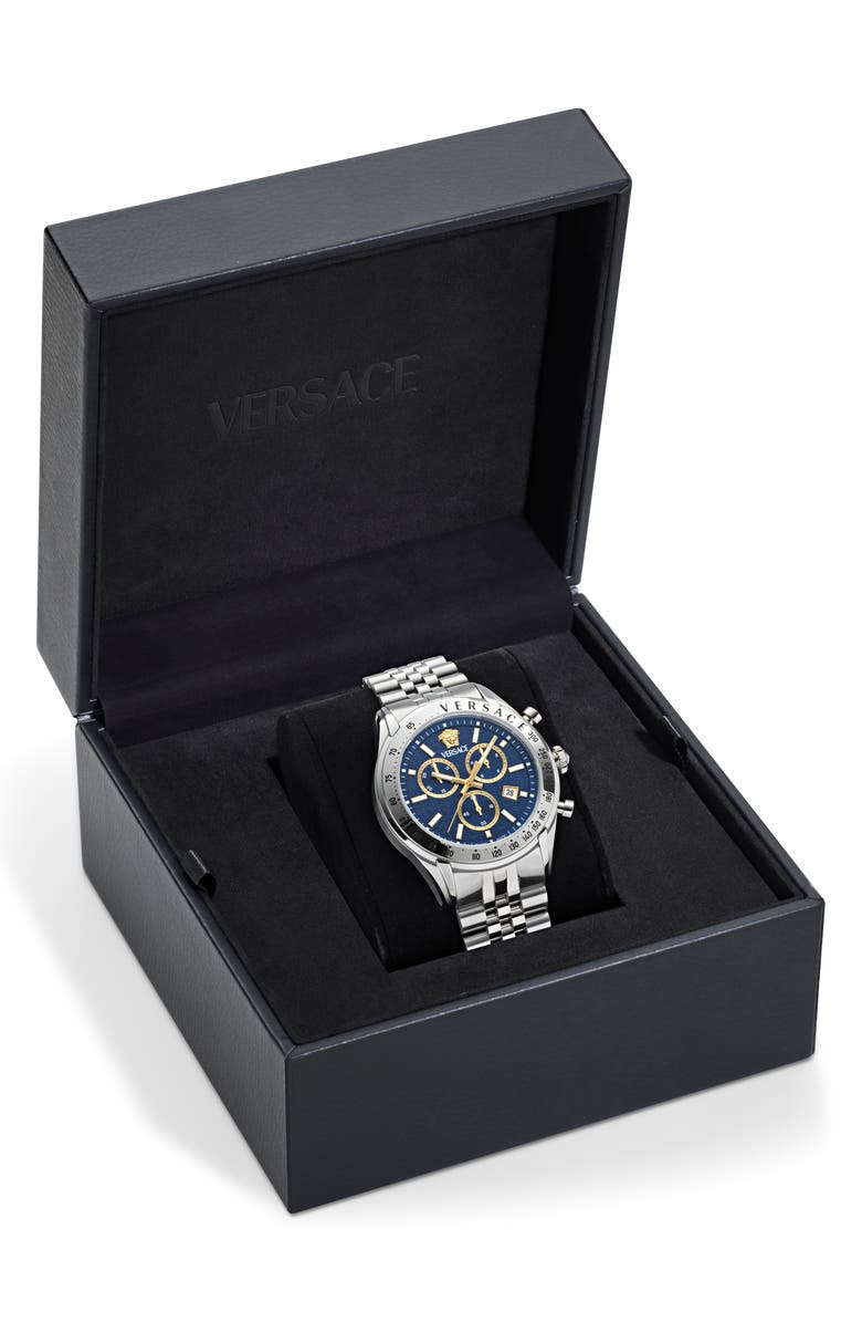 Versace Master Chronograph Bracelet Watch, 44mm, Alternate, color, Stainless Steel